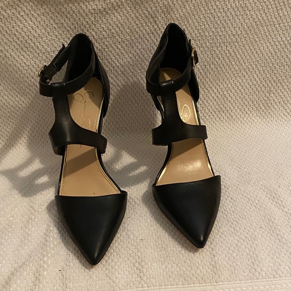 Jessica Simpson Black Strappy Heels - Picture 1 of 5